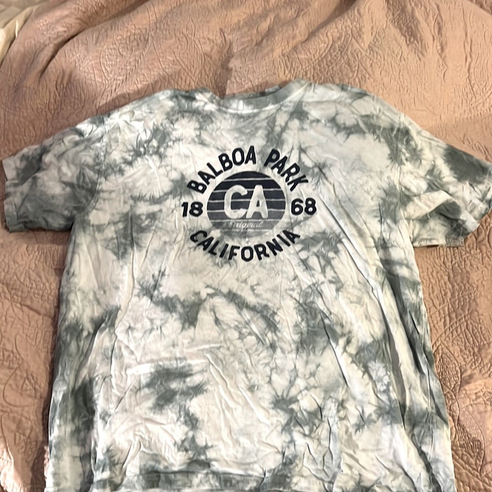 Turquoise and White Tie Dye San Diego Balboa Teeshirt XL